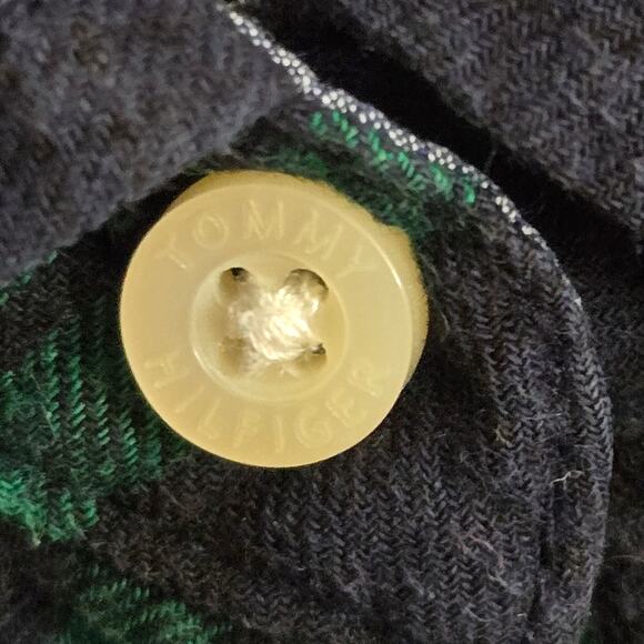 TOMMY HILFIGER Women's Blue & Green Plaid Longsleeve Button Down Shirt Size S/P - Picture 8 of 10